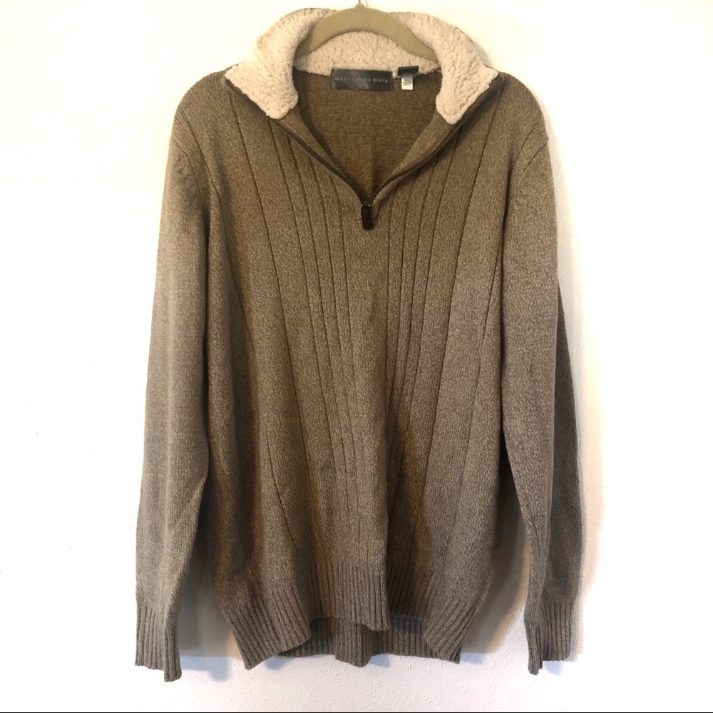 Oscar De La Renta Textured Half Zip Pullover